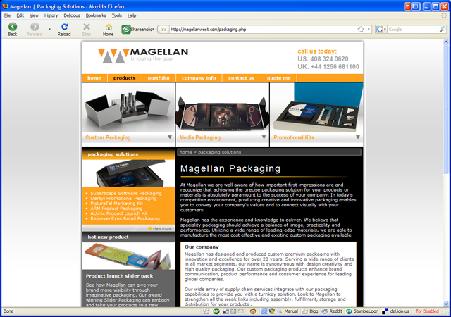 Magellan West Corporate Site - Packaging